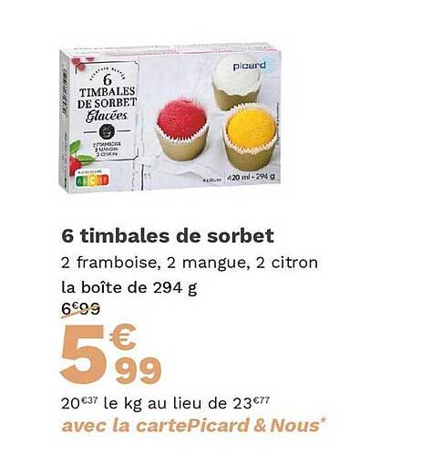 6 Timbales De Sorbet