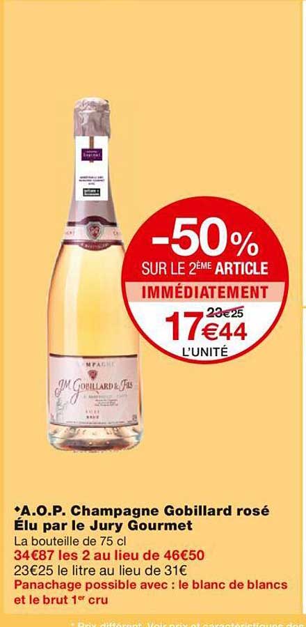 a.o.p. champagne gobillard rosé élu par le jury gourmet