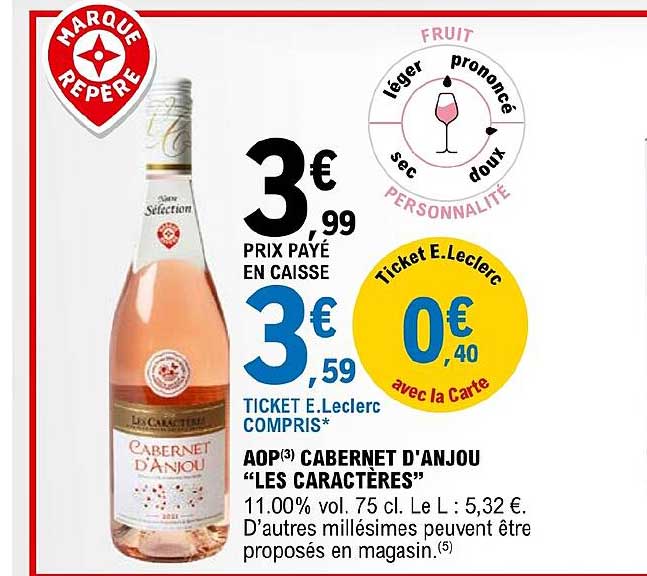 Aop Cabernet D'anjou "les Caractères"