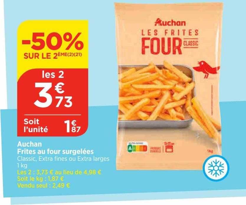 Auchan Frites Au Four Surgelées