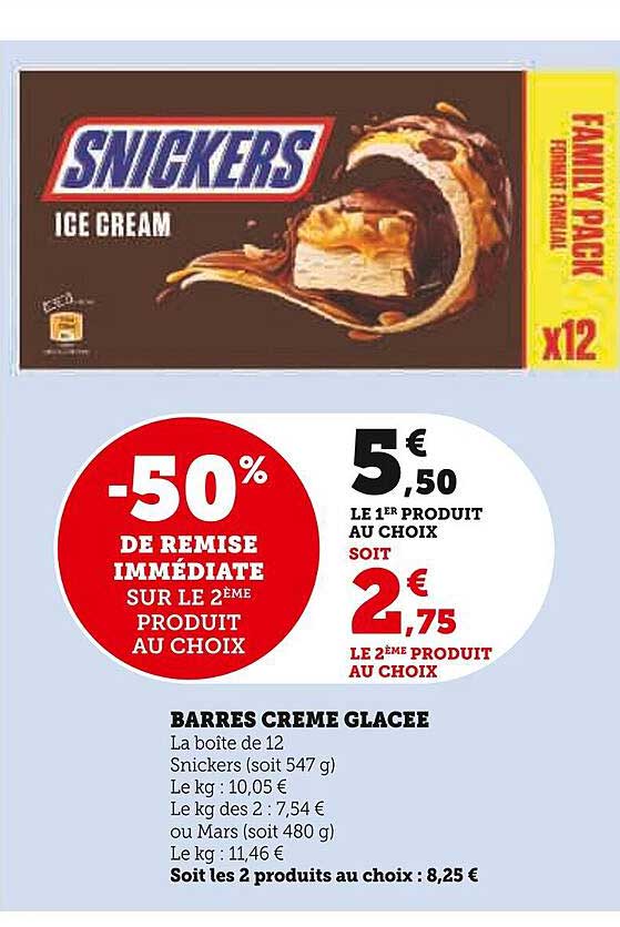 Barres Crème Glacée