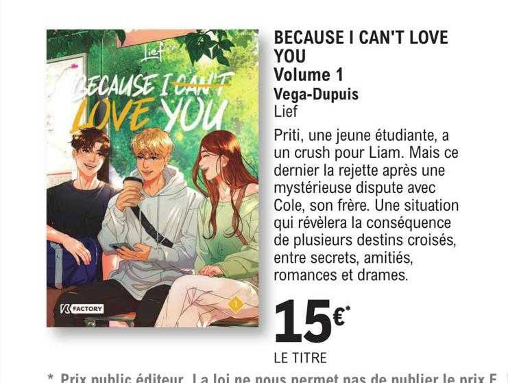 because i can't love you - volume 1 - vega-Dupuis - lief