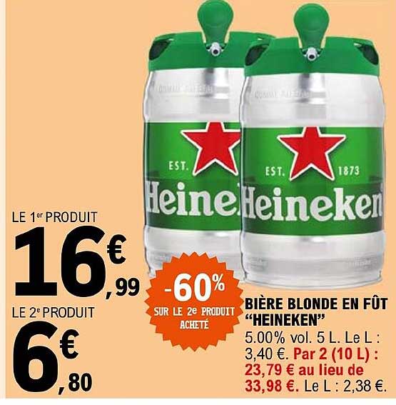 Bière Blonde En Fût "heineken"