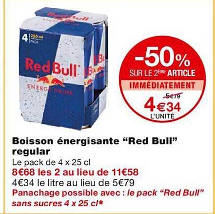 boisson énergisante "rd bull" regular