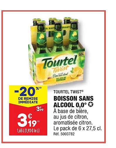 Boisson Sans Alcool 0,0° Tourtel Twist
