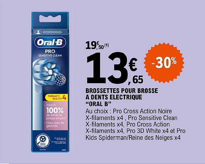 brossettes pour brosse à dents électrique "oral b"