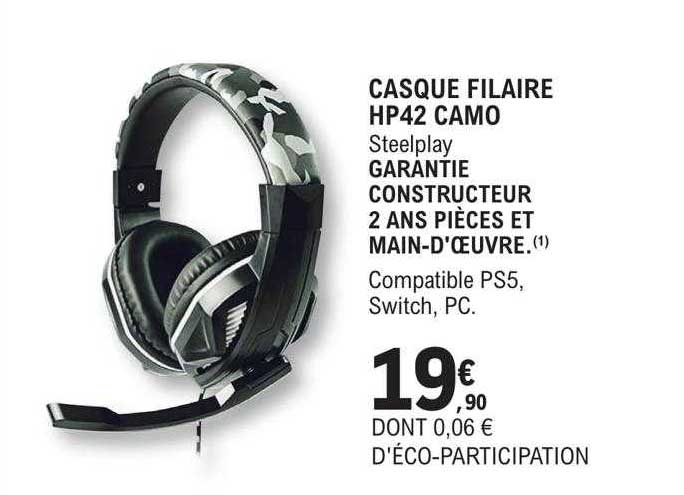 casque filaire hp42 camo - steelplay