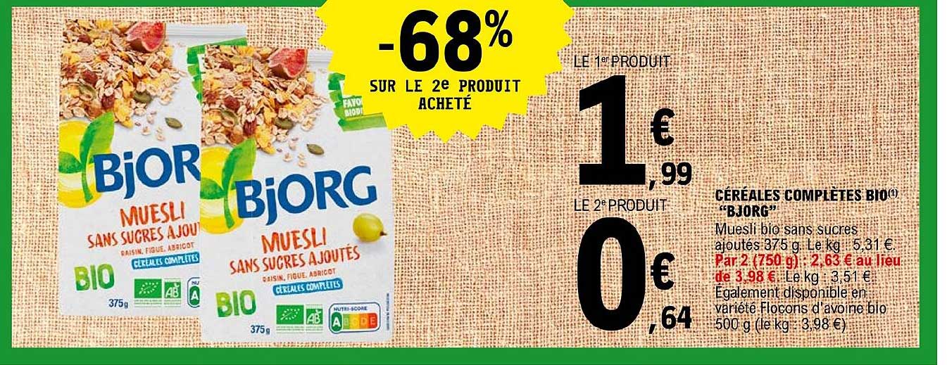 céréales complètes bio "bjorg"