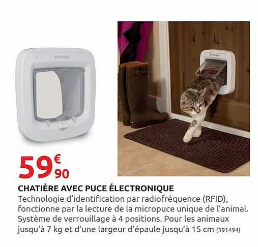 chatière avec puce électronique
