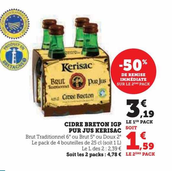 Cidre Breton Igp Pur Jus Kerisac