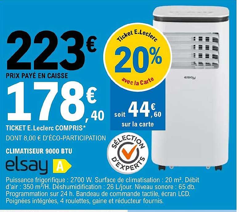 Climatiseur 9000 Btu Elsay