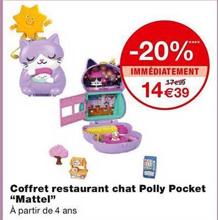coffret restaurant chat polly pocket "mattel"