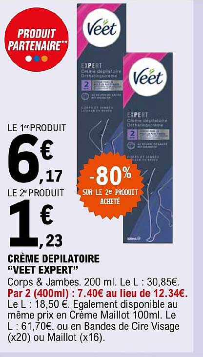 Crème Dépilatoire "veet Expert"