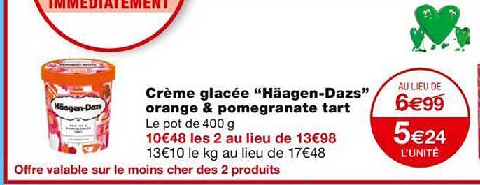 crème glacée "häagen-Dazs" orange & pomegranate tart