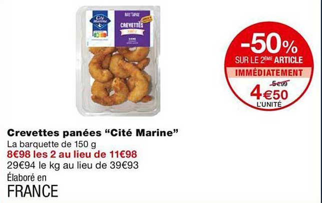 crevettes panées "cité marine"
