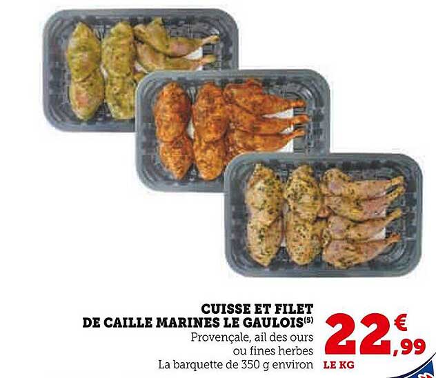 cuisse et filet de caille marines le gaulois