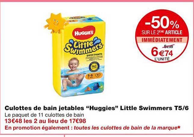 culottes de bain jetables "huggies" little swimmers t5/6