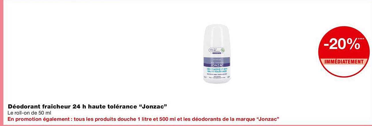 déodorant fraîcheur 24 h haute tolérance "jonzac"