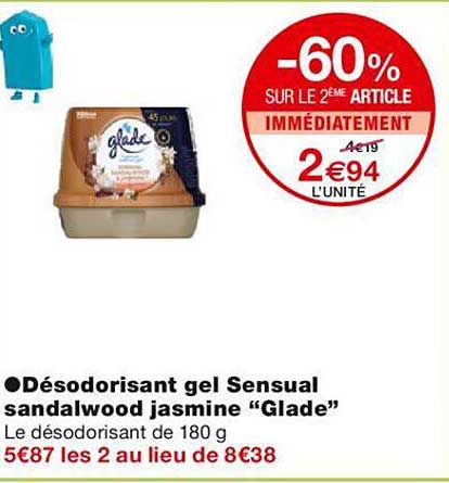 déodorisant gel sensual sandalwood jasmine "glade"