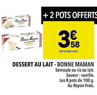dessert au lait - bonne maman