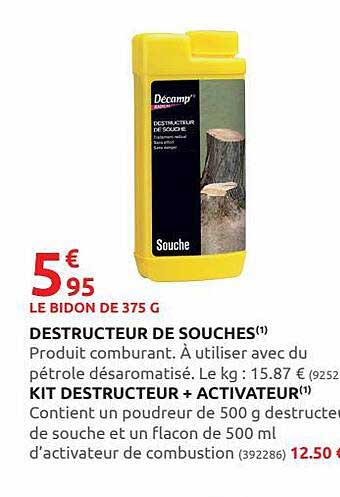 destructeur de souches ou kit destructeur + activateur