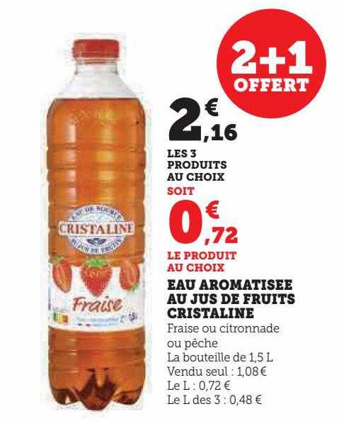 Eau Aromatisée Au Jus De Fruits Cristaline