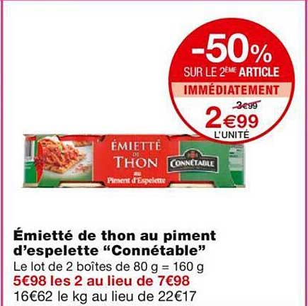 émietté de thon au piment d'espelette "connétable"