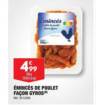 émincés de poulet façon gyros