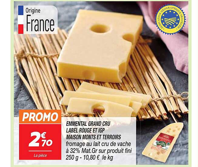 emmental grand cru label rouge et igp maison monts et  terroirs