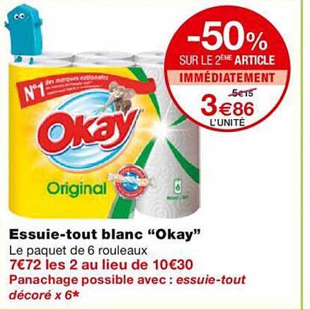 essuie-tout blanc "okay"