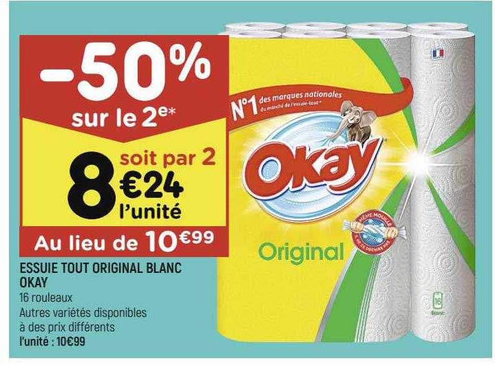 essuie tout original blanc okay