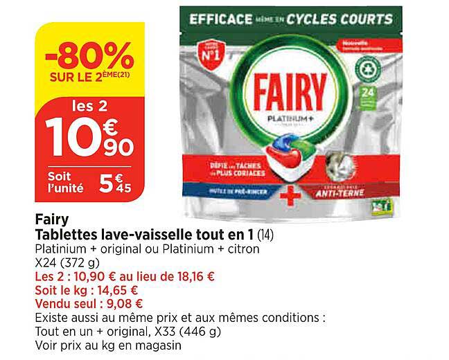 fairy tablettes lave-vaisselle tout en 1