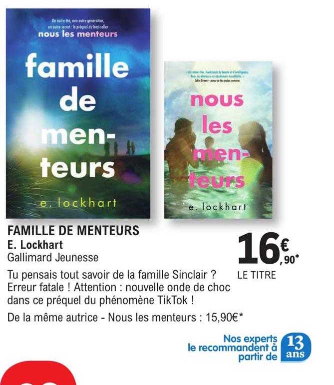 famille de menteurs e. lockhart - gallimard jeunesse