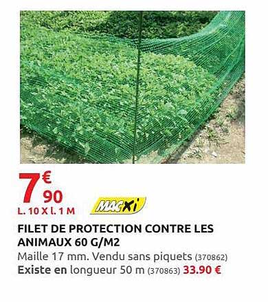 filet de protection contre les animaux 60 g-m2 mac xi