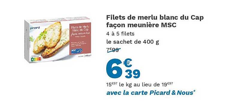 filets de merlu blanc du cap façon meunière msc