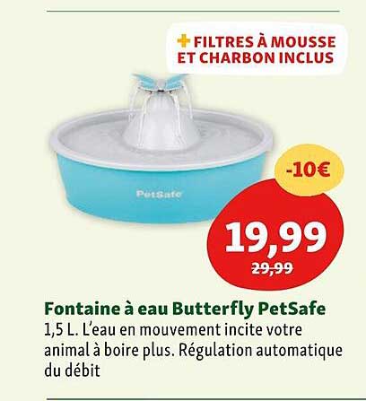 fontaine à eau butterfly petsafe