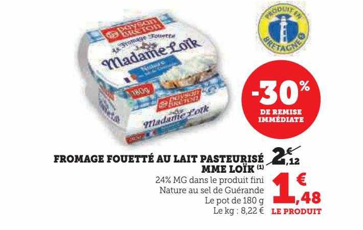 fromage fouetté au lait pasteurisé mme loïk