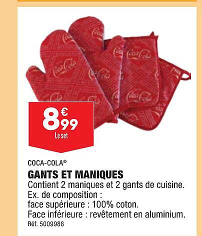 gants et maniques coca-cola