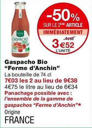 gaspacho bio "ferme d'anchin"