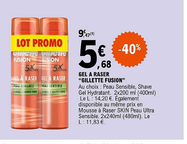 gel à raser "gillette fusion"