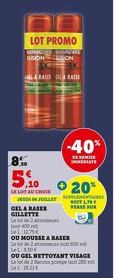 gel à raser gillette, mousse à raser ou gel nettoyant visage