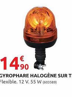 gyrophare halogène sur tige
