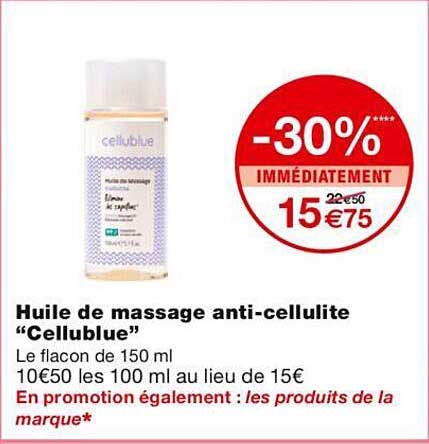 huile de massage anti-cellulite "cellublue"