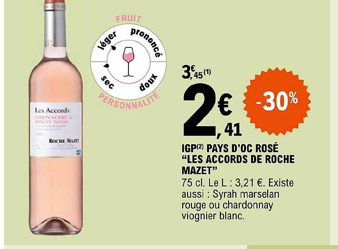 igp pays d'oc rosé "les accords de roche mazet"