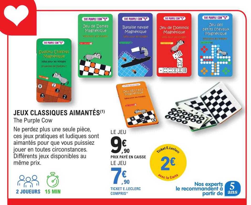 jeux classiques aimantés - the purple cow