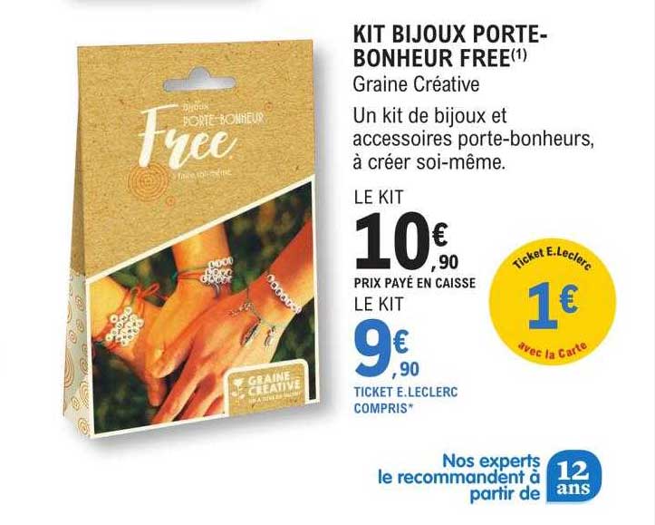 kit bijoux portebonheur free graine creative