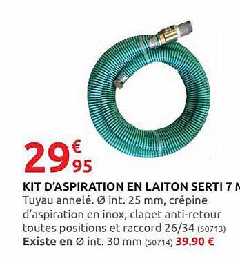 kit d'aspiration en laiton serti