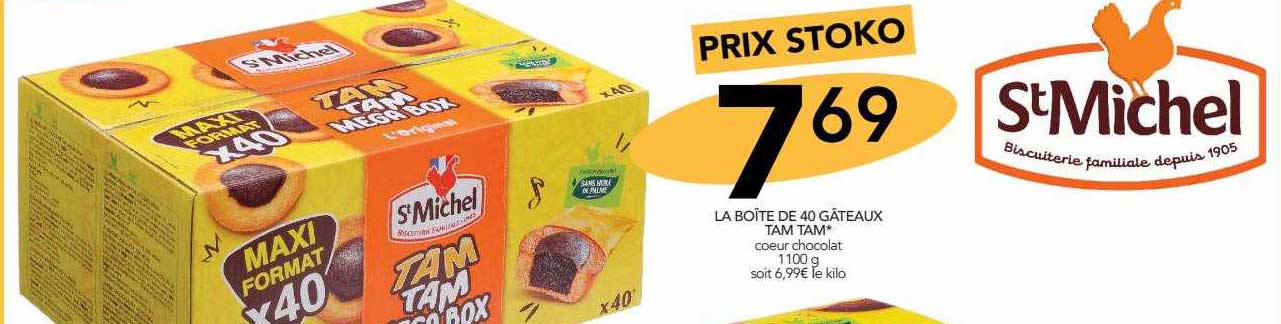 la boîte de 40 gâteaux tam tam