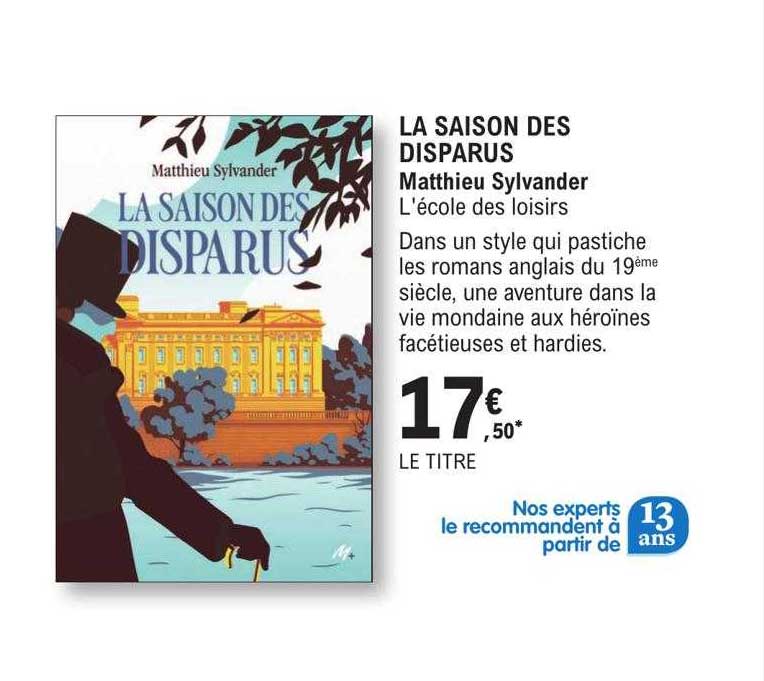 la saison des disparus - Matthieu sylvander