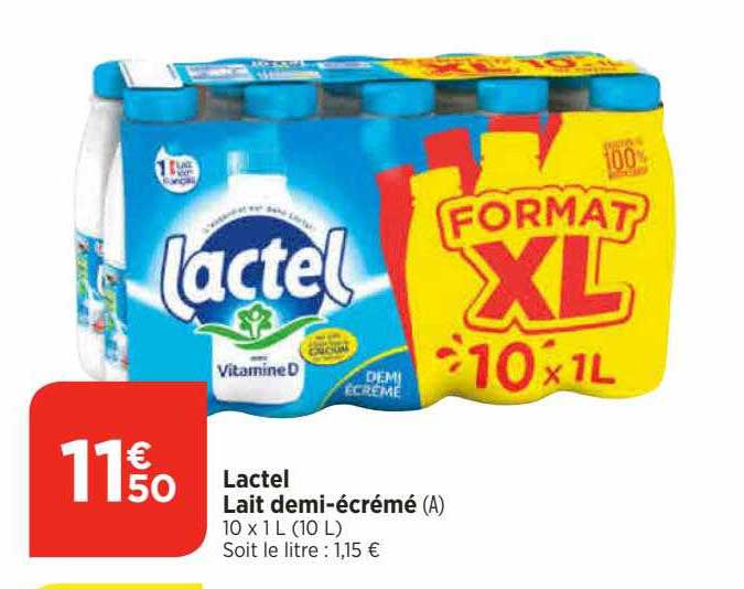 lactel lait demi-écrémé